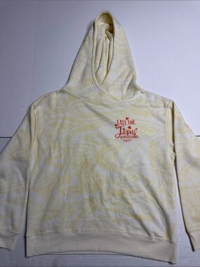 Light Cream-Yellow Tie-Dye Hoodie ‘Fall For Jesus He Never Leaves’
